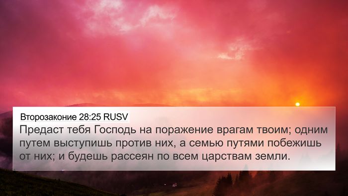 Второзаконие 28:25 RUSV Bible Verse Image