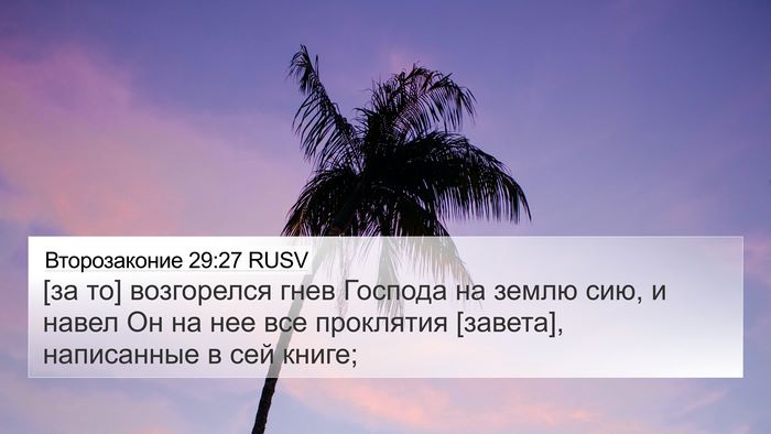 Второзаконие 29:27 RUSV Bible Verse Image