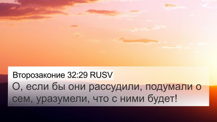 Второзаконие 32:29 RUSV Bible Verse Image
