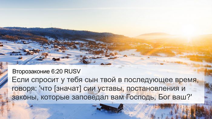 Второзаконие 6:20 RUSV Bible Verse Image