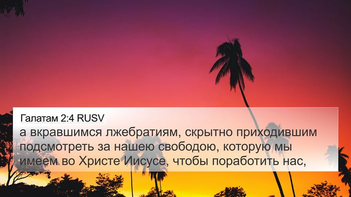 Галатам 2:4 RUSV Bible Verse Image