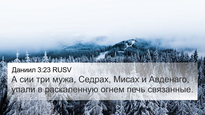 Даниил 3:23 RUSV 4K Wallpaper - А сии три мужа, Седрах, - 4K Wallpaper Bible Verse