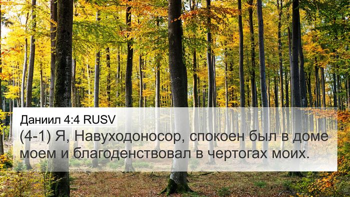 Даниил 4:4 RUSV 4K Wallpaper - (4-1) Я, Навуходоносор, - 4K Wallpaper Bible Verse