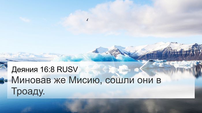 Деяния 16:8 RUSV Bible Verse Image