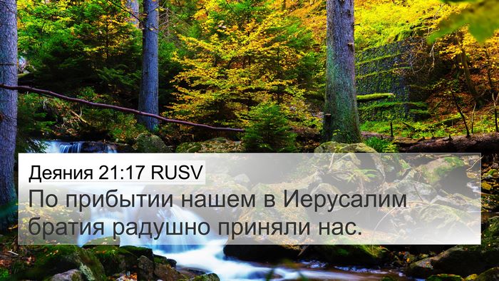 Деяния 21:17 RUSV Bible Verse Image