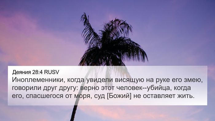 Деяния 28:4 RUSV Bible Verse Image