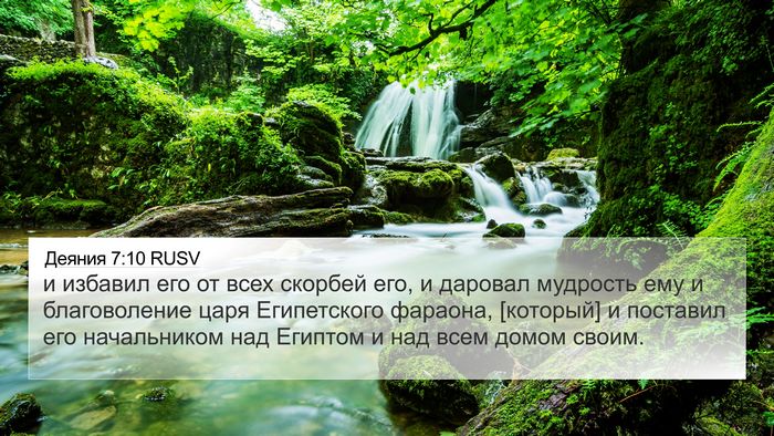 Деяния 7:10 RUSV Bible Verse Image