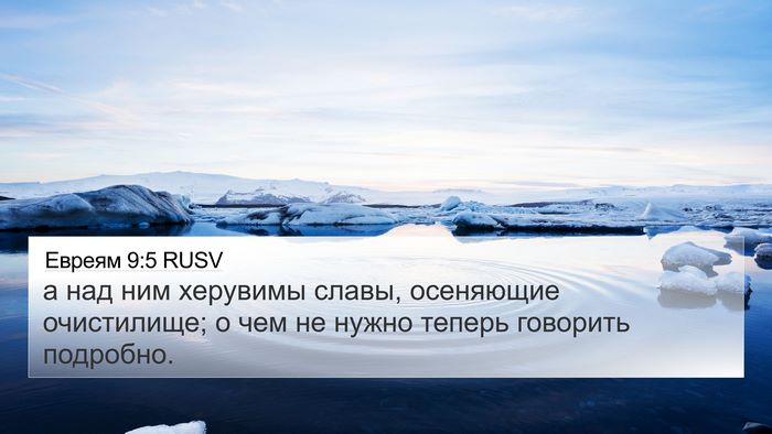 Евреям 9:5 RUSV Bible Verse Image