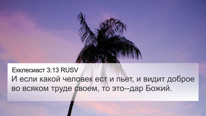 Екклесиаст 3:13 RUSV 4K Wallpaper - И если какой человек ест и - 4K Wallpaper Bible Verse
