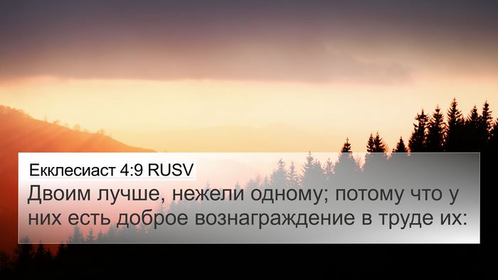 Екклесиаст 4:9 RUSV Bible Verse Image