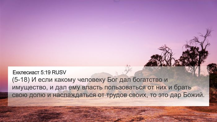 Екклесиаст 5:19 RUSV Bible Verse Image