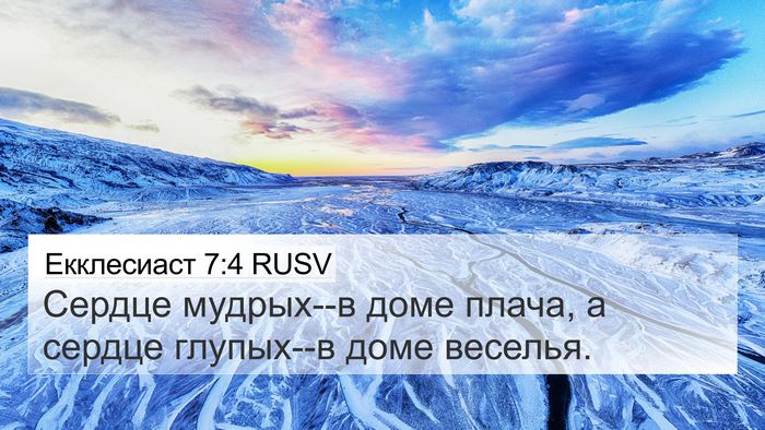 Екклесиаст 7:4 RUSV 4K Wallpaper - Сердце мудрых--в доме - 4K Wallpaper Bible Verse