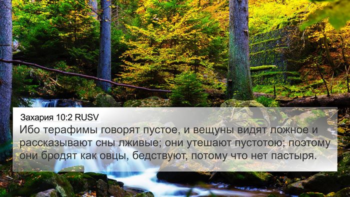 Захария 10:2 RUSV Bible Verse Image