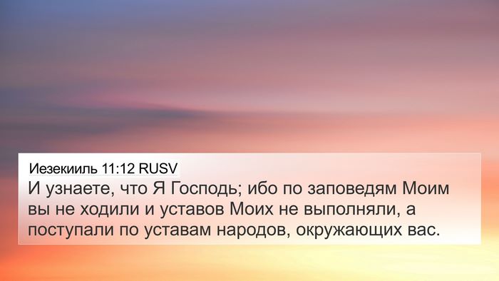 Иезекииль 11:12 RUSV Bible Verse Image