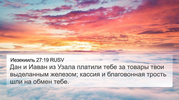 Иезекииль 27:19 RUSV Bible Verse Image