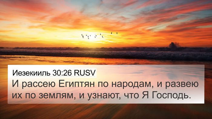 Иезекииль 30:26 RUSV Bible Verse Image