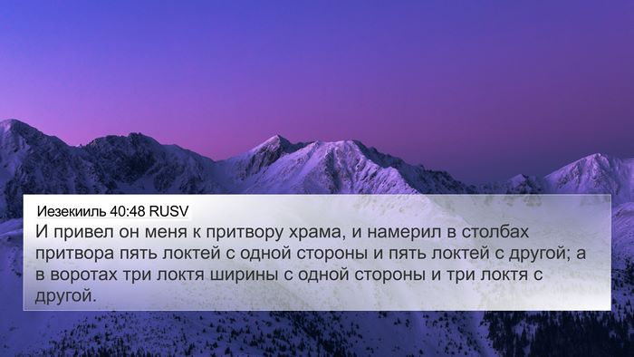 Иезекииль 40:48 RUSV Bible Verse Image