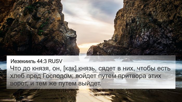 Иезекииль 44:3 RUSV Bible Verse Image