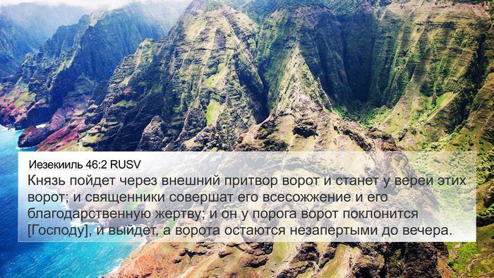 Иезекииль 46:2 RUSV Bible Verse Image