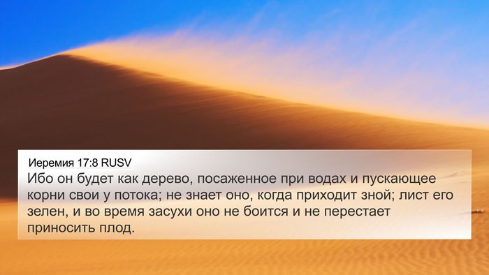 Иеремия 17:8 RUSV Bible Verse Image