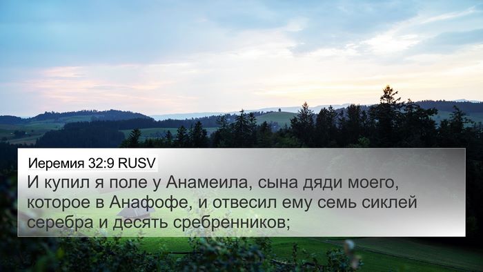 Иеремия 32:9 RUSV 4K Wallpaper - И купил я поле у Анамеила, - 4K Wallpaper Bible Verse