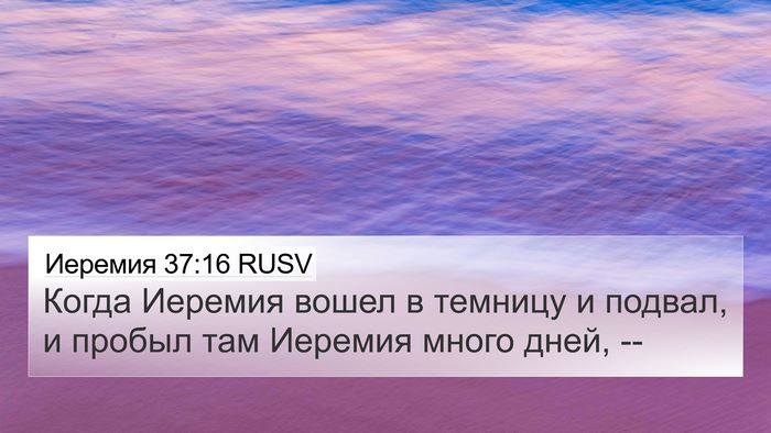 Иеремия 37:16 RUSV Bible Verse Image