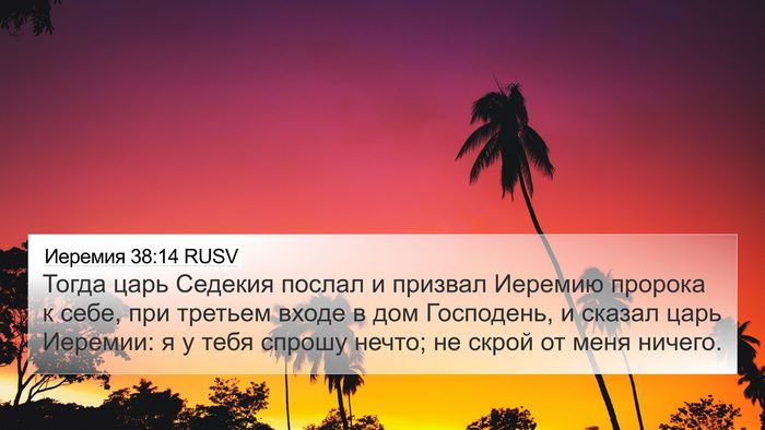 Иеремия 38:14 RUSV Bible Verse Image