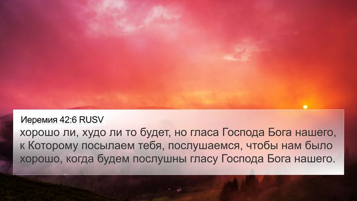 Иеремия 42:6 RUSV Bible Verse Image