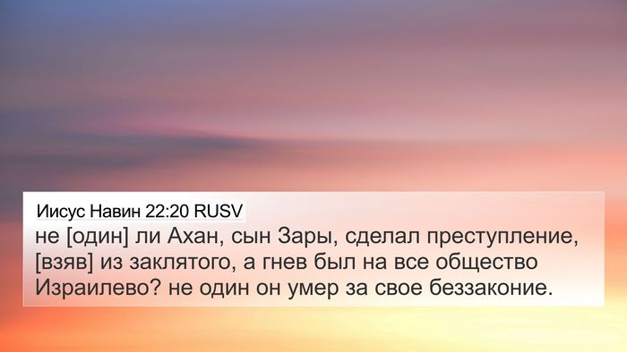 Иисус Навин 22:20 RUSV Bible Verse Image
