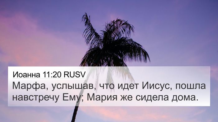 Иоанна 11:20 RUSV 4K Wallpaper - Марфа, услышав, что идет - 4K Wallpaper Bible Verse