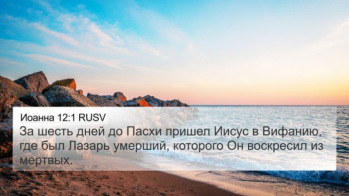 Иоанна 12:1 RUSV Bible Verse Image