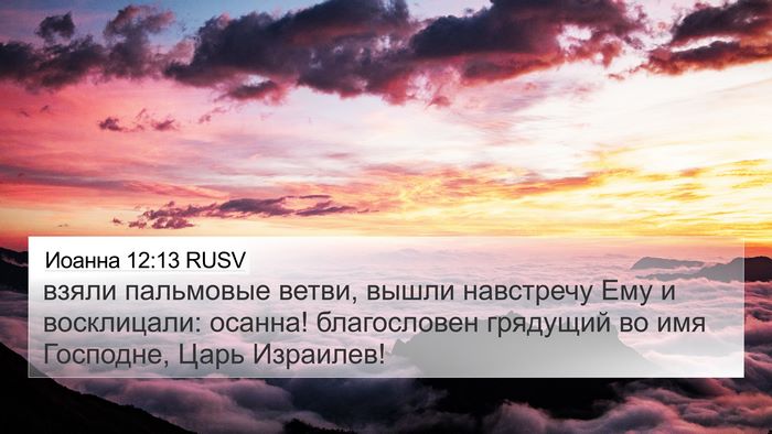 Иоанна 12:13 RUSV Bible Verse Image