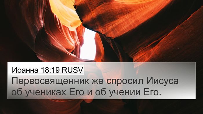 Иоанна 18:19 RUSV Bible Verse Image