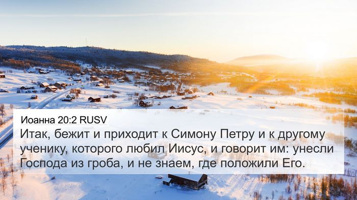 Иоанна 20:2 RUSV Bible Verse Image