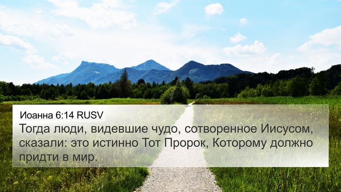 Иоанна 6:14 RUSV Bible Verse Image
