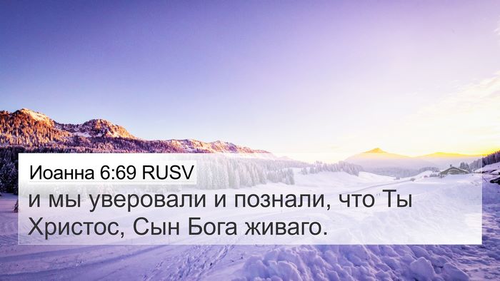 Иоанна 6:69 RUSV Bible Verse Image