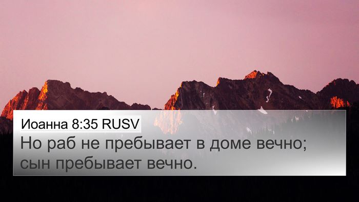 Иоанна 8:35 RUSV Bible Verse Image