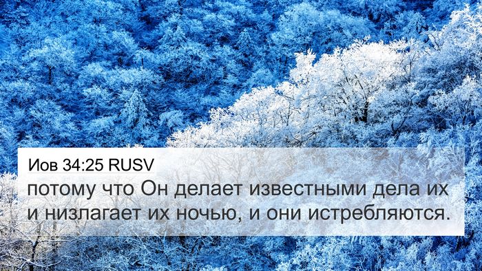Иов 34:25 RUSV Bible Verse Image