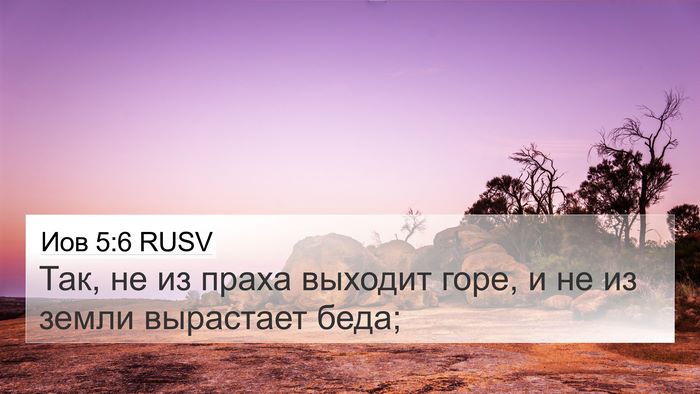 Иов 5:6 RUSV 4K Wallpaper - Так, не из праха выходит - 4K Wallpaper Bible Verse