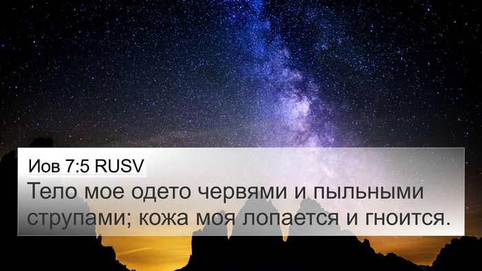 Иов 7:5 RUSV Bible Verse Image