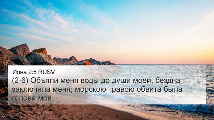 Иона 2:5 RUSV 4K Wallpaper - (2-6) Объяли меня воды до - 4K Wallpaper Bible Verse