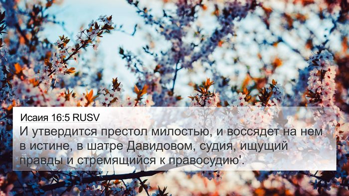 Исаия 16:5 RUSV Bible Verse Image