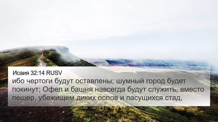 Исаия 32:14 RUSV Bible Verse Image