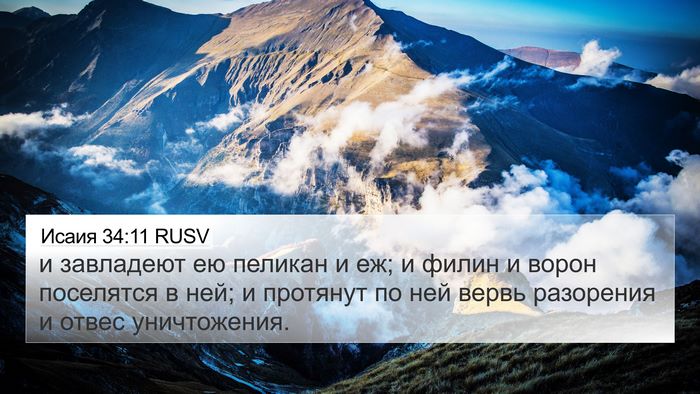 Исаия 34:11 RUSV Bible Verse Image