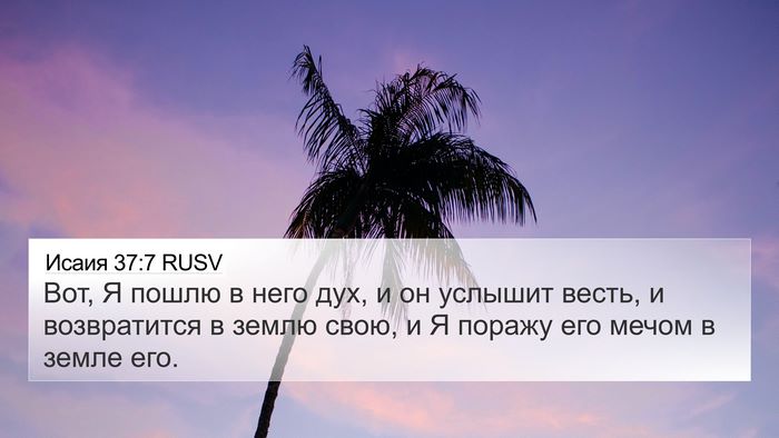 Исаия 37:7 RUSV Bible Verse Image