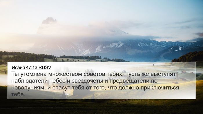 Исаия 47:13 RUSV Bible Verse Image