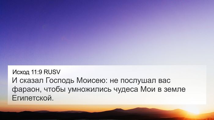 Исход 11:9 RUSV Bible Verse Image