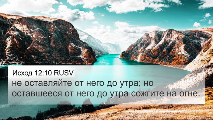 Исход 12:10 RUSV Bible Verse Image