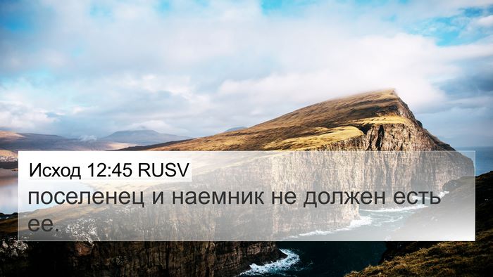Исход 12:45 RUSV 4K Wallpaper - поселенец и наемник не - 4K Wallpaper Bible Verse