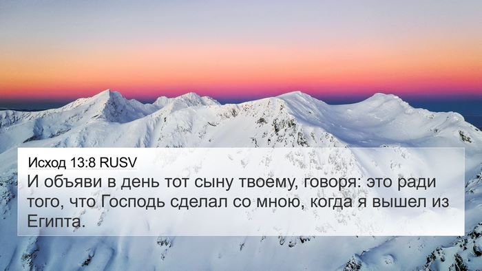 Исход 13:8 RUSV Bible Verse Image